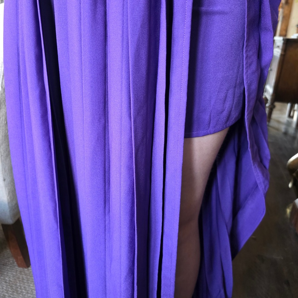 The Drop Heliotrope Pleated Skirt Women's XXS Purple NWT slit skort dramatic - Picture 2 of 8